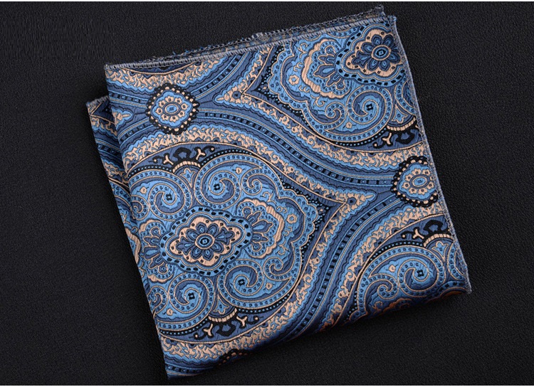 Τετράγωνο μαντήλι τσέπης με μπλε λαχούρια