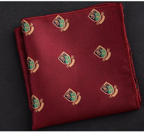 Τετράγωνο κόκκινο μαντήλι τσέπης με σχέδιο