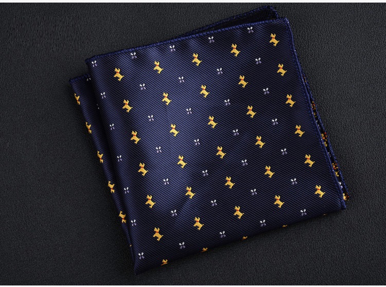 Τετράγωνο μαντήλι τσέπης μπλε κίτρινο