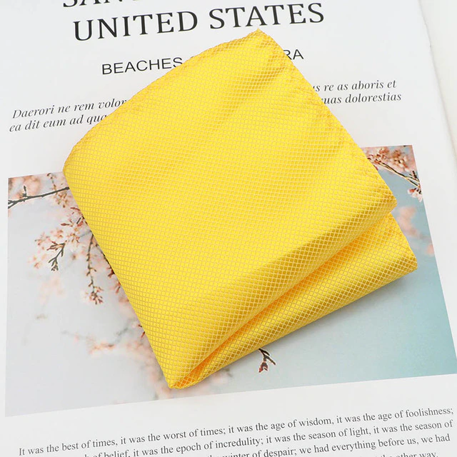 Τετράγωνο μαντήλι τσέπης κίτρινο