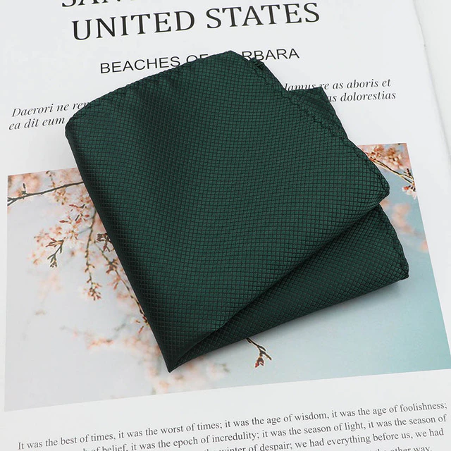 Τετράγωνο μαντήλι τσέπης σκούρο πράσινο