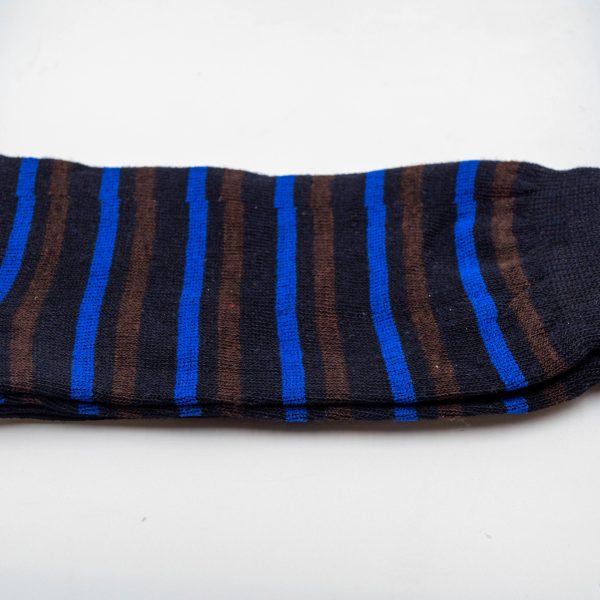 Ανδρικές κάλτσες κοστουμιού μαύρες με μπλέ ρίγες