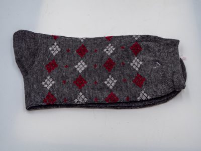 Ανδρικές κάλτσες κοστουμιού γκρί με σχήμα ρόμβους