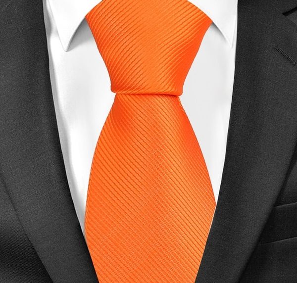 Κλασσική ανδρική γραβάτα με λαιμόκοψη, πορτοκαλί