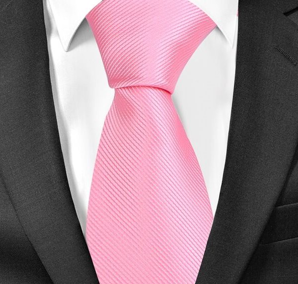 Κλασσική ανδρική γραβάτα με λαιμόκοψη, ροζ
