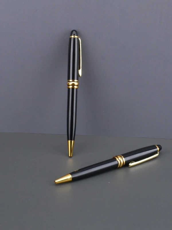 Μαύρο ballpen στυλό με χρυσαφί λεπτομέρειες