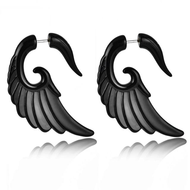 Ροκ Ανδρικά σκουλαρίκια σε σχήμα φτερών