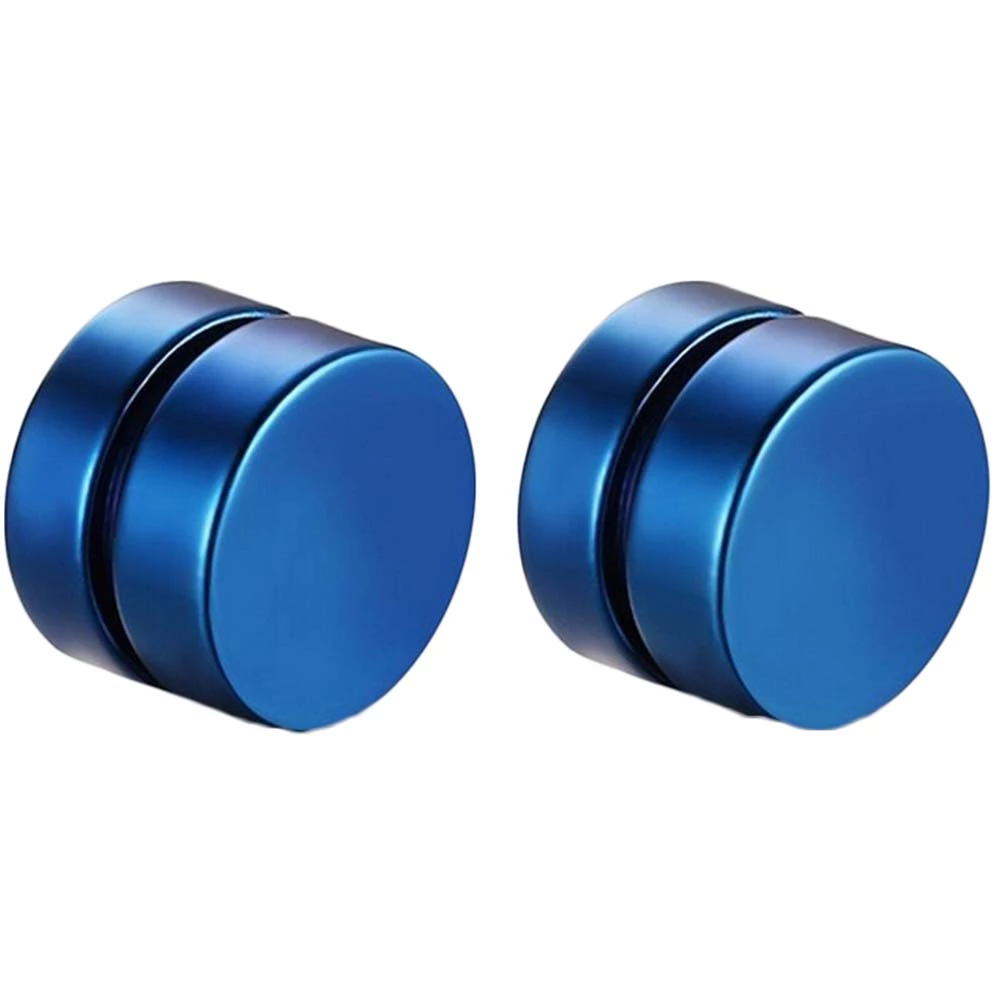 Σκουλαρίκια από ανοξείδωτο ατσάλι με μαγνητικό κλιπ, Blue