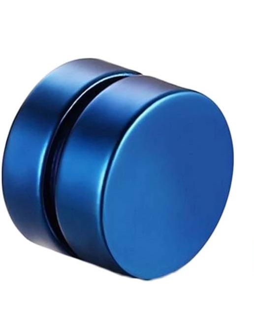 Σκουλαρίκια από ανοξείδωτο ατσάλι με μαγνητικό κλιπ, Blue