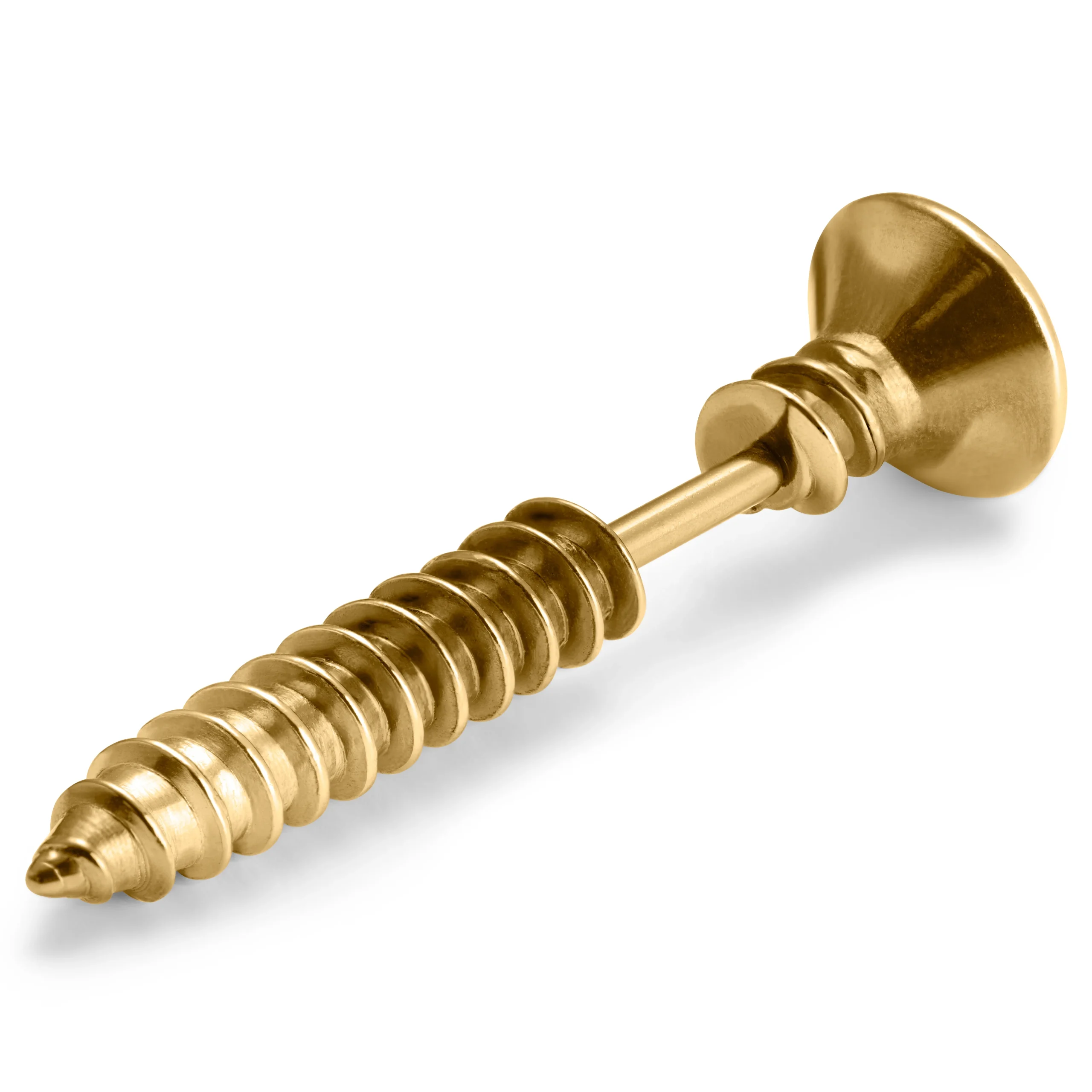Ροκ σκουλαρίκι σε σχήμα βίδας gold