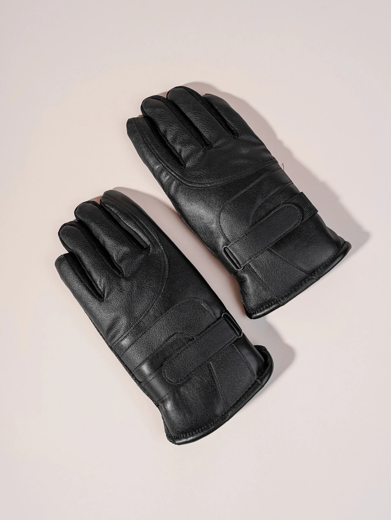 Ανδρικά δερμάτινα γάντια μαύρα για touch οθόνες
