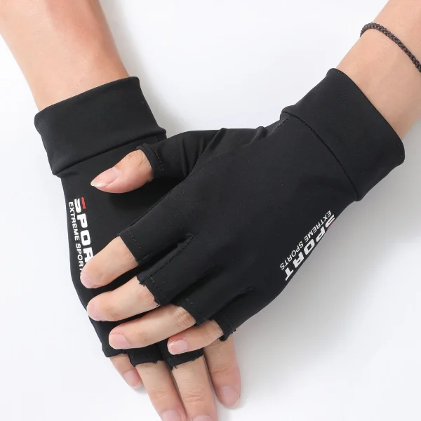 Ανδρικά υφασμάτινα αθλητικά γάντια μαύρα spandex