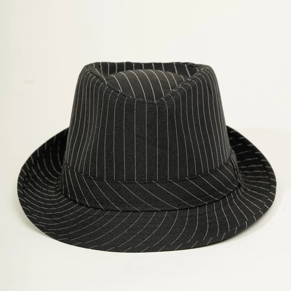 Ανδρικό καπέλο μαύρο ριγέ Fedora
