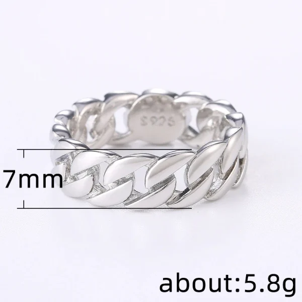 Ανδρικό δαχτυλίδι από κράμα ψευδαργύρου σχέδιο αλυσίδα ασημί