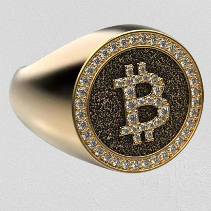 Ανδρικό δαχτυλίδι Bitcoin ρυθμιζόμενο μέγεθος
