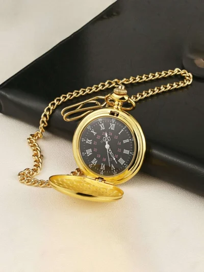 Ανδρικό Vintage Quartz ρολόι τσέπης χρυσαφί