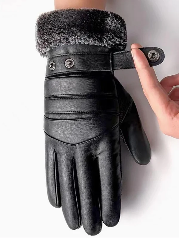 Ανδρικά χνουδωτά γάντια μαύρα