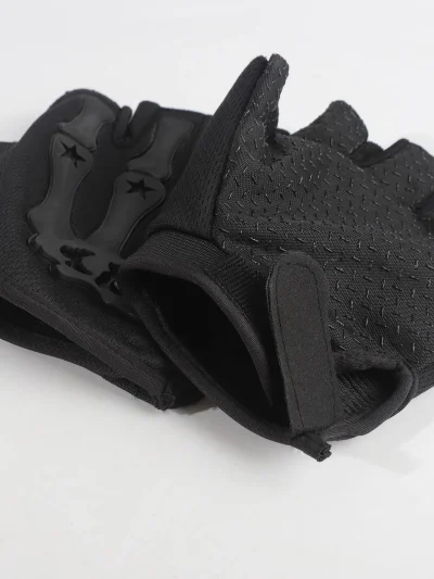 Ανδρικά πολυεστερικά αθλητικά γάντια μαύρα skeleton