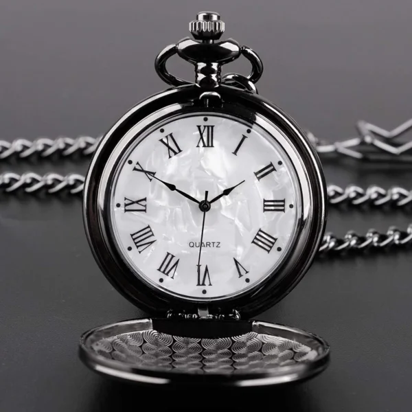 Ανδρικό μαύρο Vintage Quartz ρολόι τσέπης