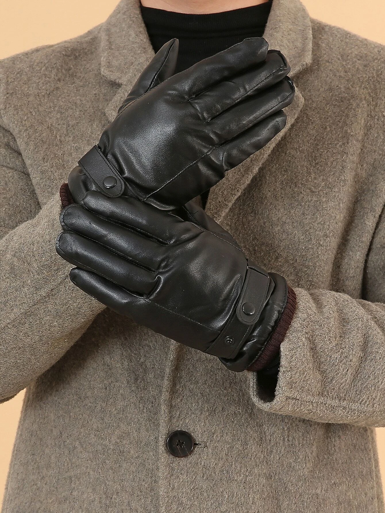 Ανδρικά δερμάτινα γάντια με φλις επένδυση