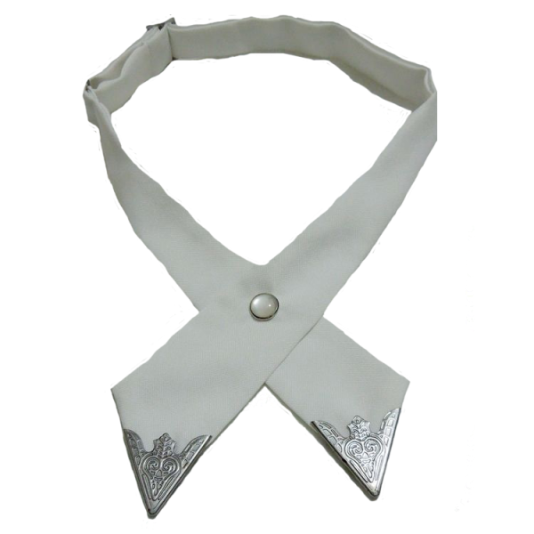 Ανδρική χιαστή crossover γραβάτα μεταλλικά στοιχεία λευκή