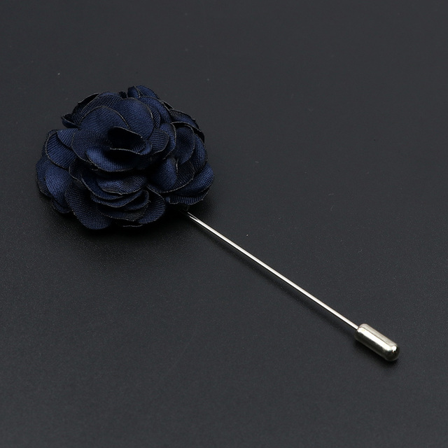 Πολυτελής καρφίτσα πέτου λουλούδι σκούρο μπλε