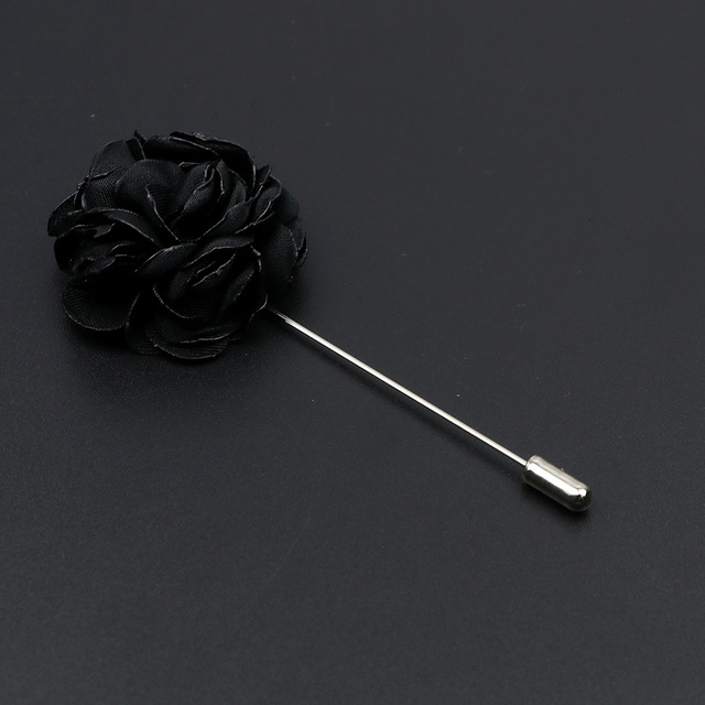 Πολυτελής καρφίτσα πέτου λουλούδι μαύρο