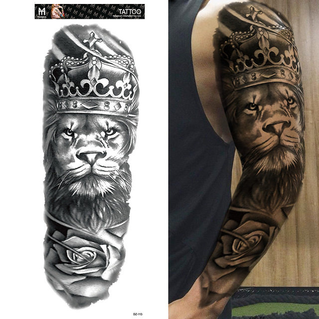 Ανδρικό αδιάβροχο προσωρινό τατουάζ μανίκι lion King