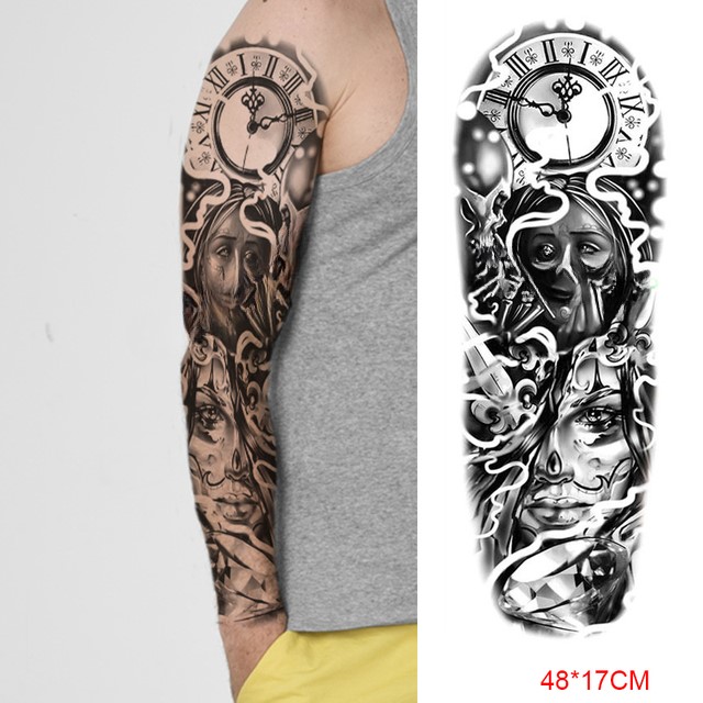 Ανδρικό αδιάβροχο προσωρινό τατουάζ μανίκι ρολόι