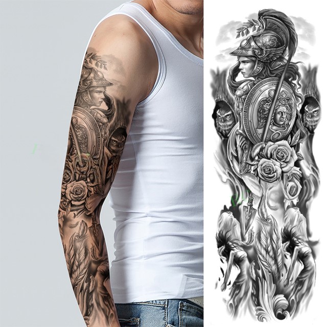 Ανδρικό αδιάβροχο προσωρινό τατουάζ μανίκι μάχη