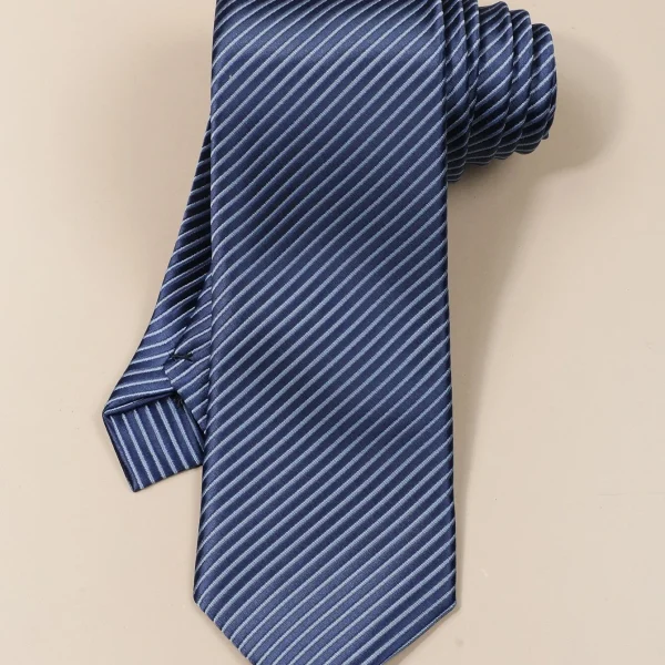Πολυτελής ανδρική γραβάτα μπλε σκούρο ριγέ