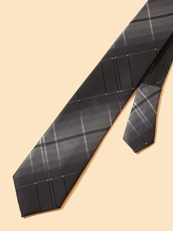 Πολυτελής ανδρική γραβάτα μαύρο καρώ