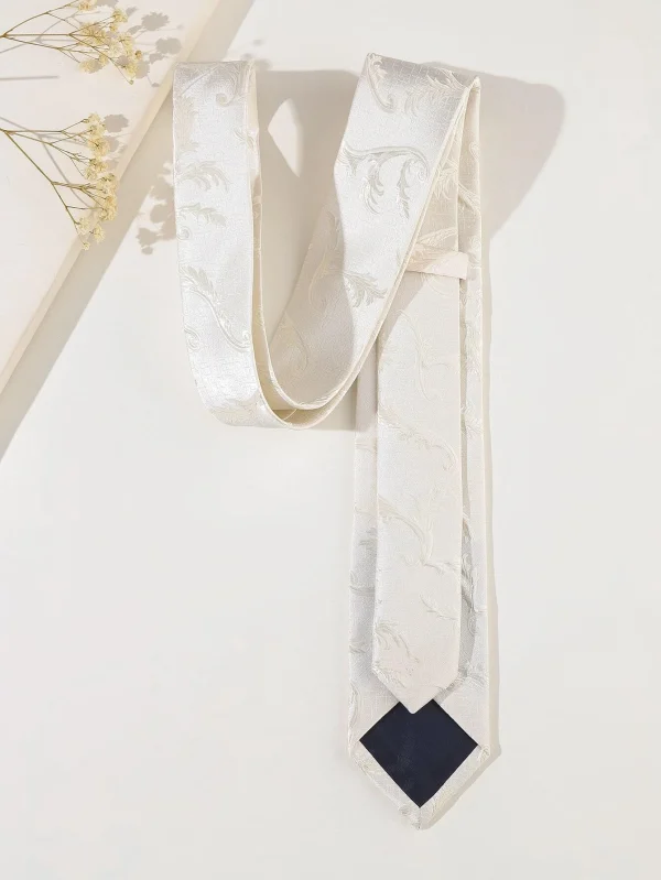 Μονόχρωμη ανδρική γραβάτα λευκή με σχέδιο
