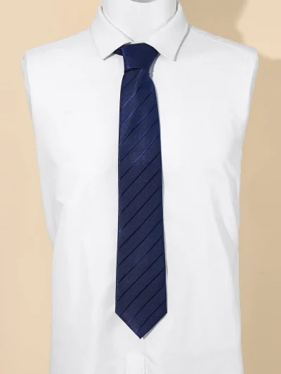 Πολυτελής μπλε ανδρική γραβάτα ριγέ