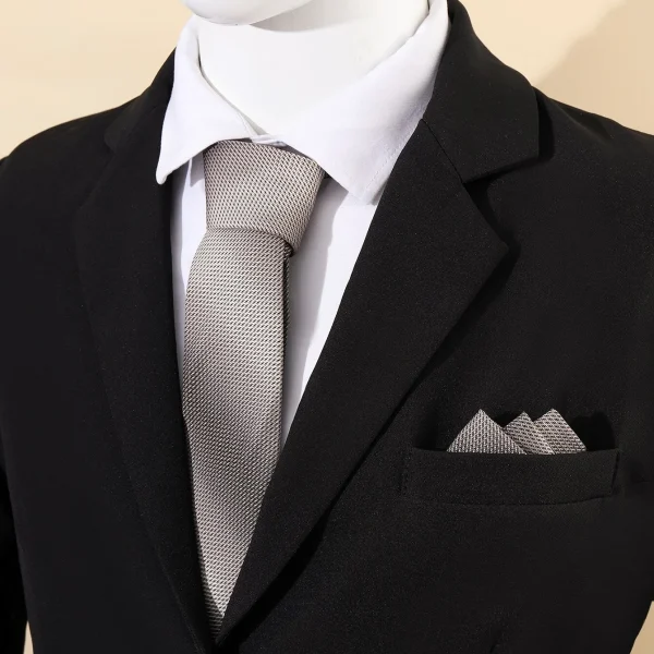 Σετ γραβάτα & μπαντάνα λευκό μαύρο