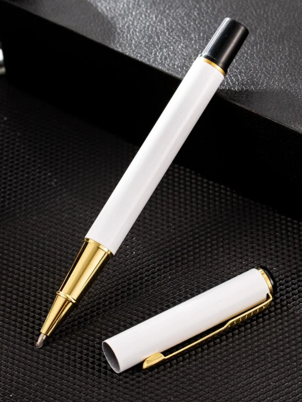 Φορητό μοντέρνο λευκό ασημί στυλό
