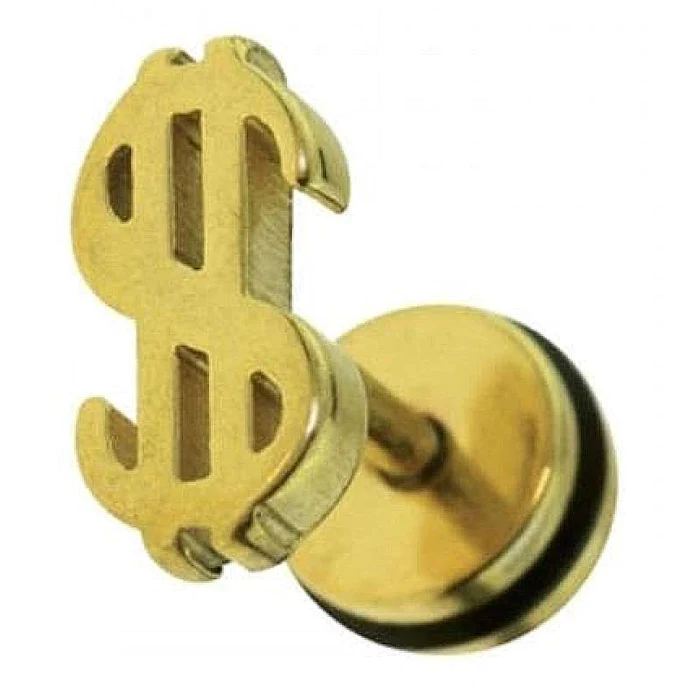 Ανδρικά σκουλαρίκια με σχέδιο Δολλάριο Χρυσό