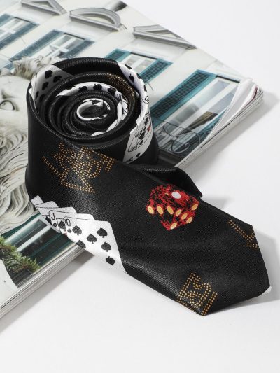Πολυτελής μαύρη ανδρική γραβάτα καζίνο