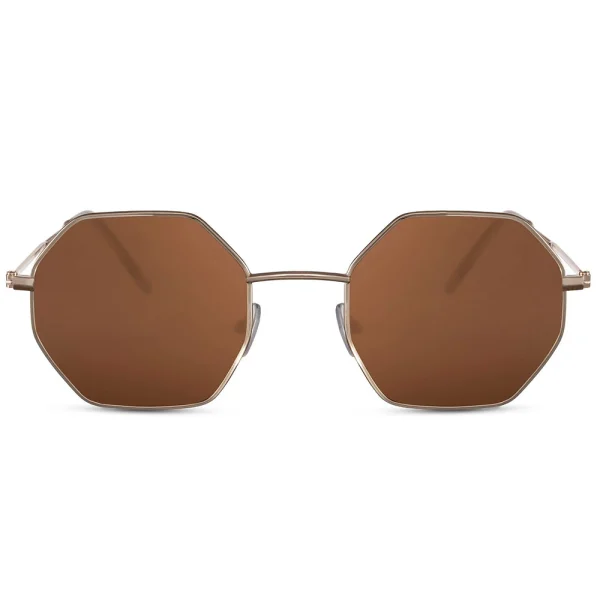 Vintage γυαλιά ηλίου οκτάγωνα golden-brown