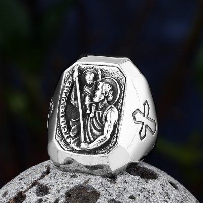 Ανδρικό vintage δαχτυλίδι ασημί Αβραάμ