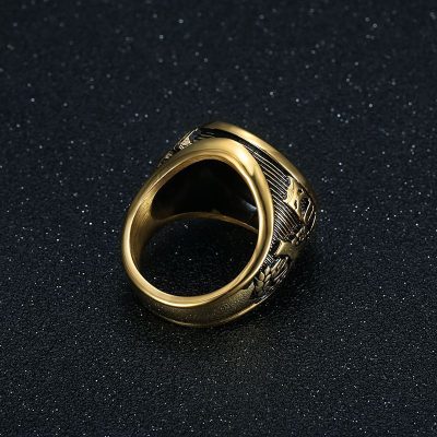 Ανδρικό vintage δαχτυλίδι χρυσαφί Αμερικάνικος Αετός