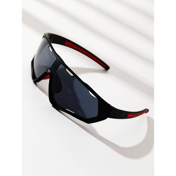 Μοντέρνα γυαλιά ηλίου αντιανεμικά black-red