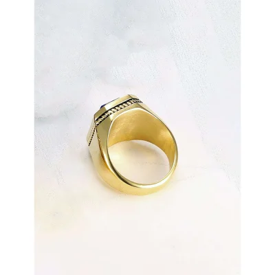 Ανδρικό δαχτυλίδι χρυσό με μπλε πέτρα