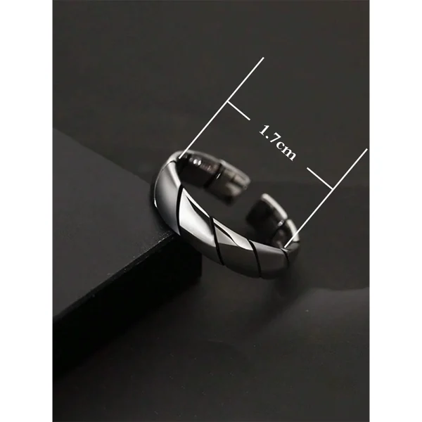 Μοντέρνο ριγέ μίνιμαλ ασημένιο δαχτυλίδι S925