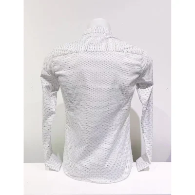 Ανδρικό μακρυμάνικο πουκάμισο με σχέδιο λευκό