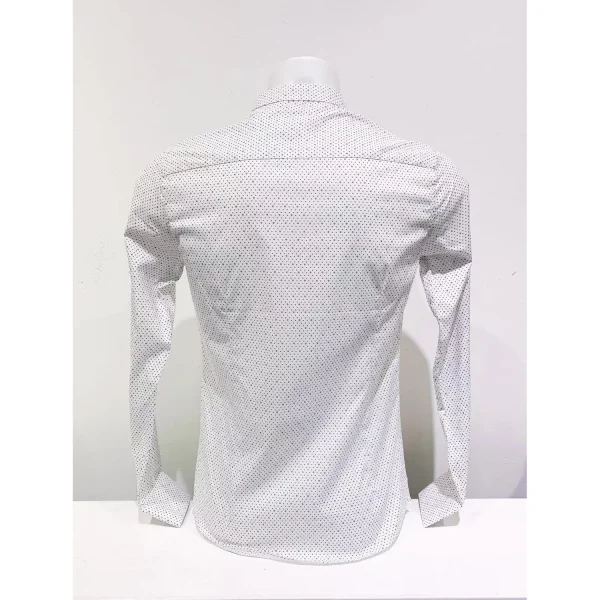 Ανδρικό μακρυμάνικο πουκάμισο με σχέδιο λευκό