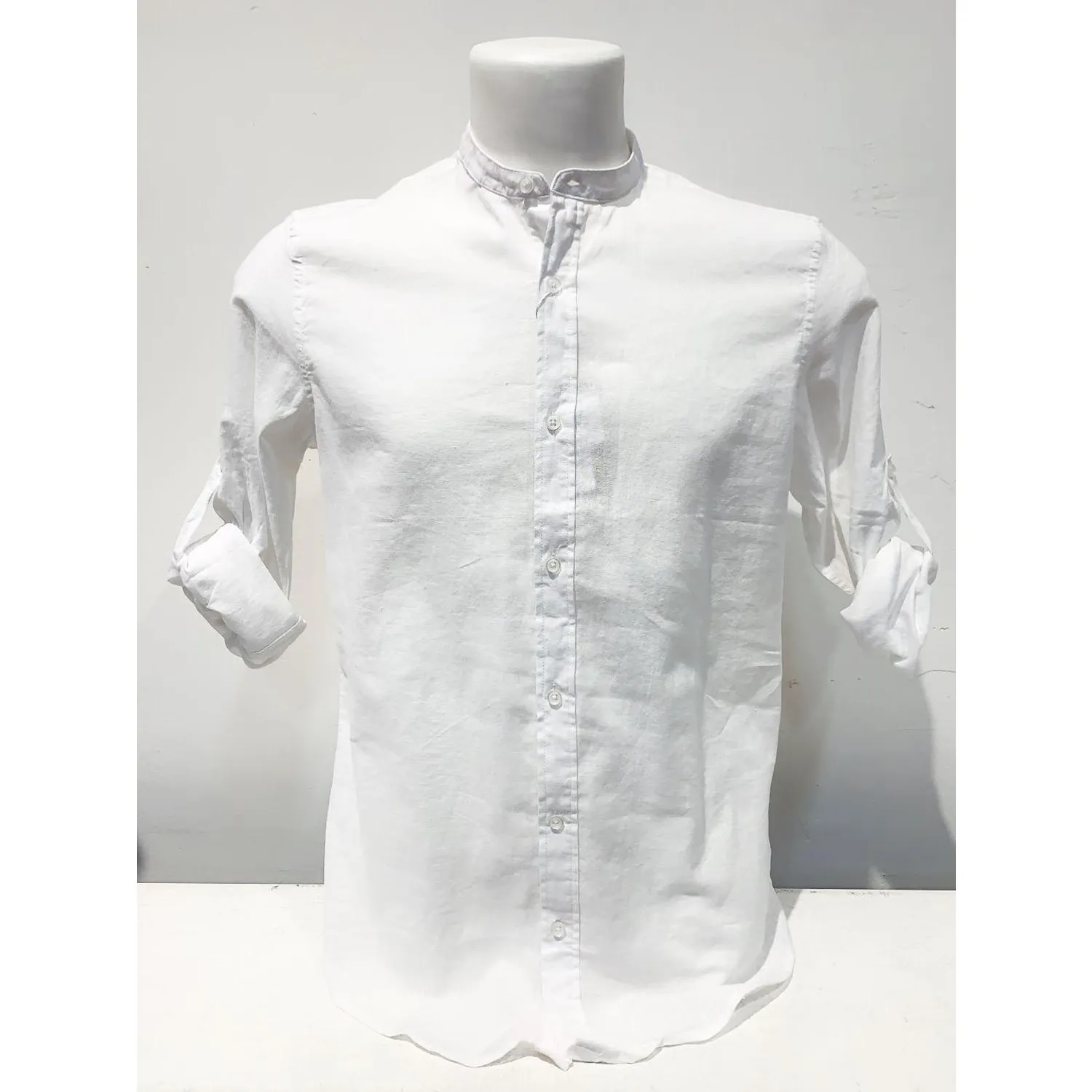Ανδρικό μακρυμάνικο πουκάμισο λινό λευκό