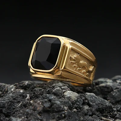 Men's Large Rectangle CZ Dark Blue Stone Ring Wide Wedding Engagement Band  Gold Plated Ice Out Rings RA408 (Blue,Size 8) - Walmart.com