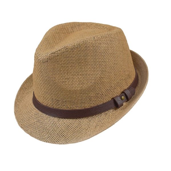 Ανδρικό καφέ καπέλο καβουράκι με λουράκι δερματίνη