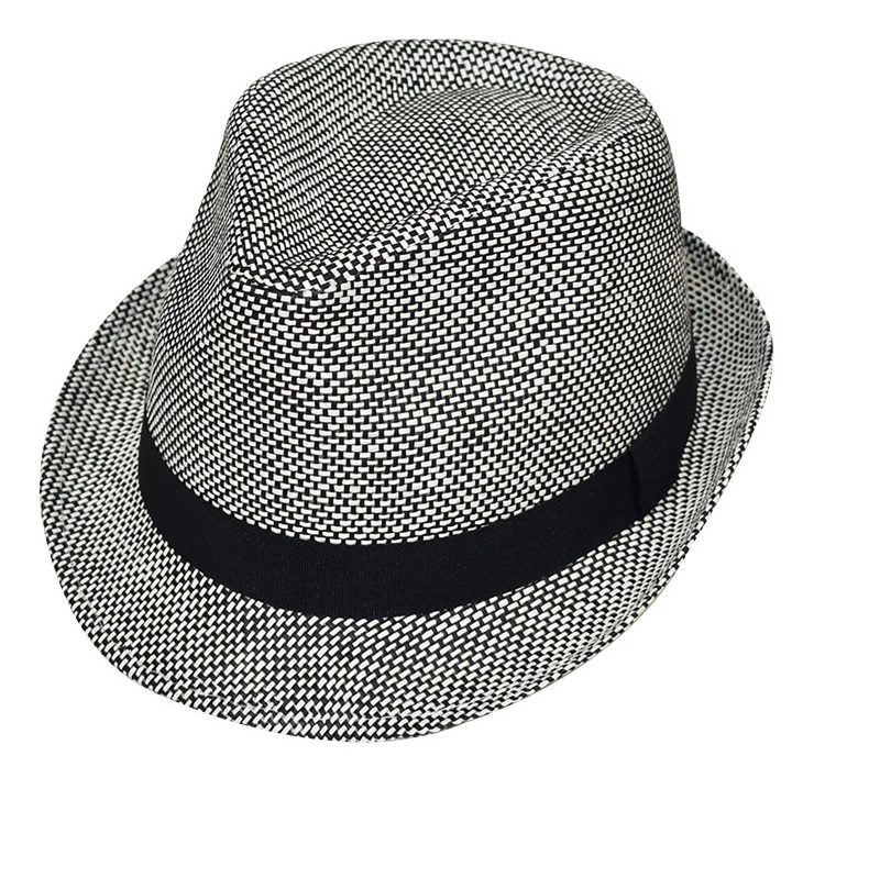 Ανδρικό δίχρωμο καπέλο τύπου Panama μαύρη κορδέλα